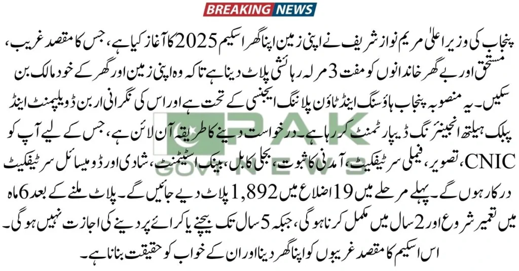 Apni Zameen Apna Ghar, Punjab Free Plot Scheme, 3 Marla Plot 2025, azag.punjab.gov.pk, Online Plot Registration, CM Maryam Nawaz Housing Scheme, BOP Plot Scheme, Punjab Land Ownership Program, Free Plot Registration Pakistan, Apply Apna Ghar Online,