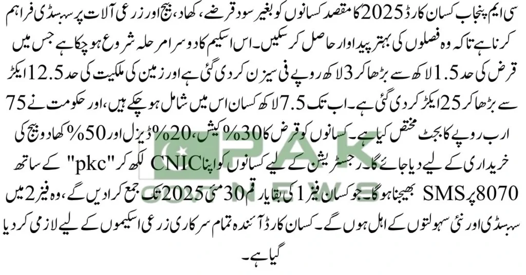 CM Punjab Kisan Card 2025, Kisan Card Scheme Punjab, Punjab farmer loan card, Maryam Nawaz Kisan Card, Kisan subsidy 2025, CM Punjab agriculture support, farmer card apply online, Kisan loan program Punjab, agricultural card scheme, Punjab farmer relief program,